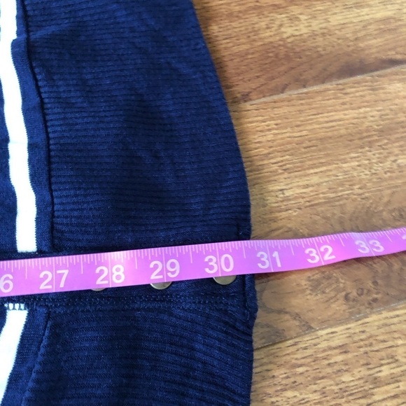 Zenana navy & white lightweight stripe snap button down cardigan sweater size 1X - Picture 9 of 9